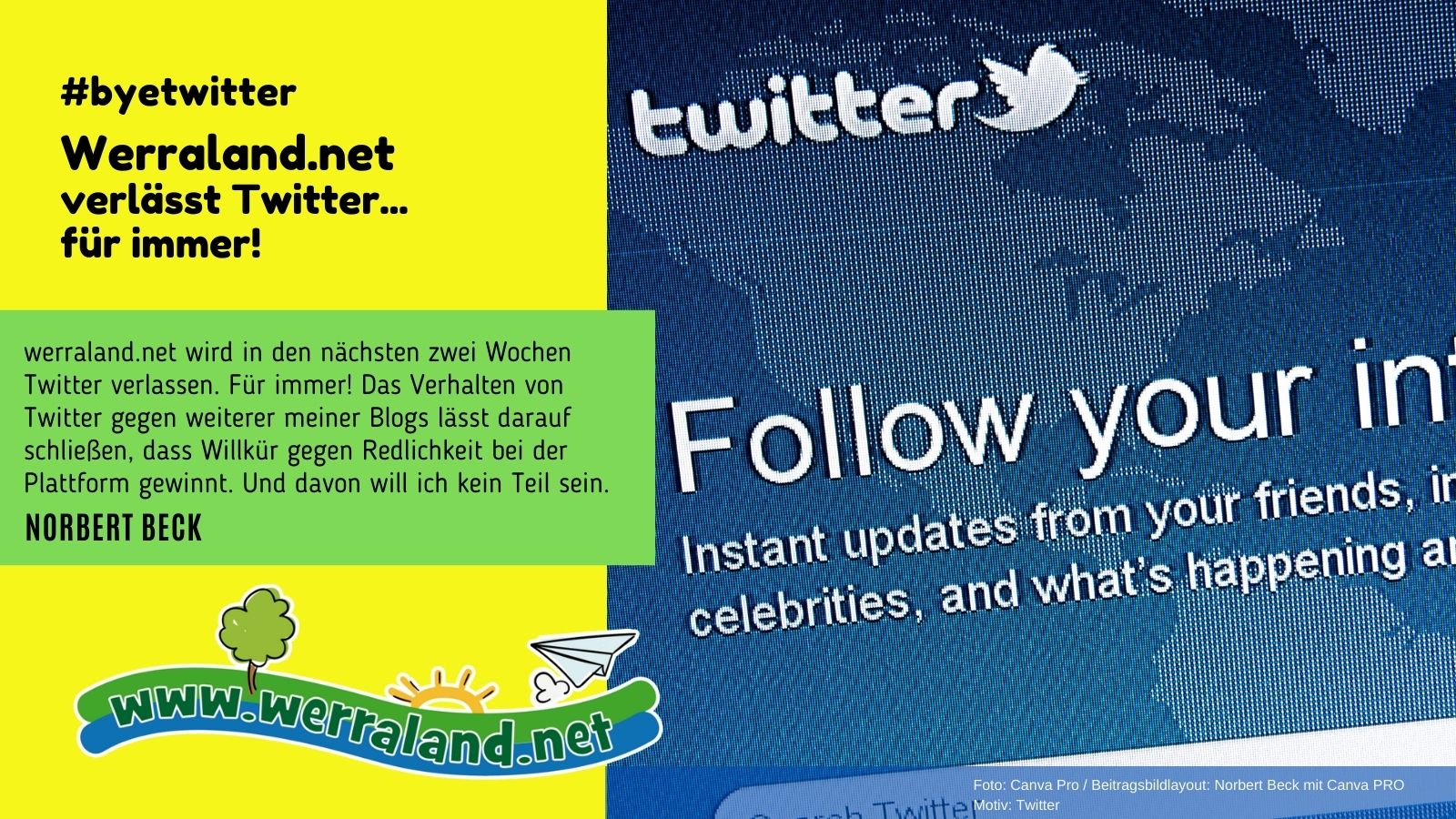 Werraland.net verlässt Twitter … für immer!